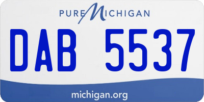 MI license plate DAB5537