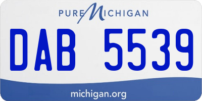 MI license plate DAB5539