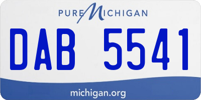 MI license plate DAB5541