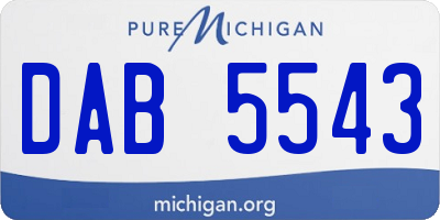 MI license plate DAB5543