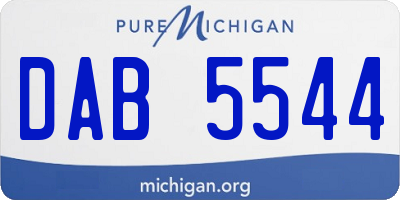 MI license plate DAB5544