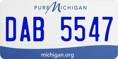 MI license plate DAB5547