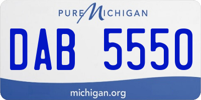 MI license plate DAB5550