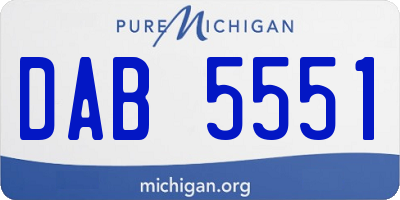 MI license plate DAB5551