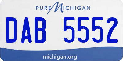 MI license plate DAB5552