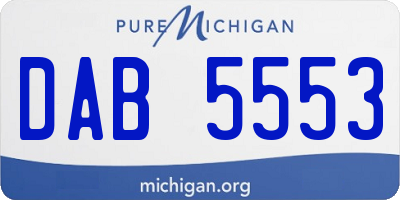 MI license plate DAB5553