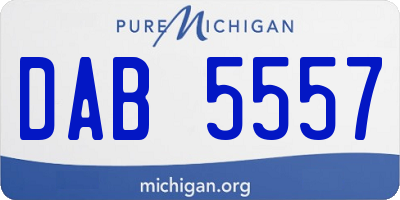 MI license plate DAB5557