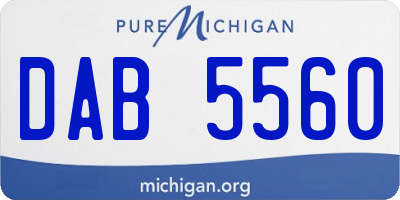 MI license plate DAB5560