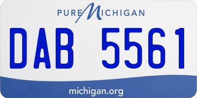 MI license plate DAB5561