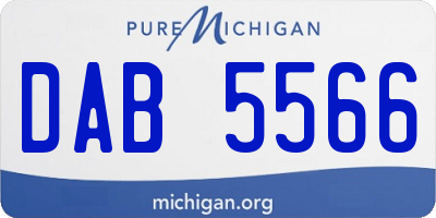 MI license plate DAB5566