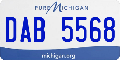 MI license plate DAB5568