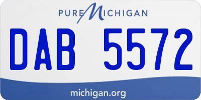 MI license plate DAB5572