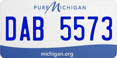 MI license plate DAB5573