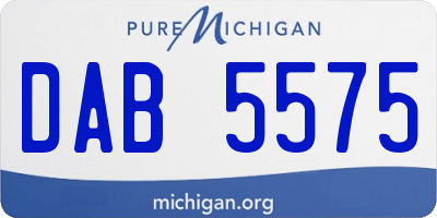 MI license plate DAB5575