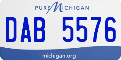 MI license plate DAB5576