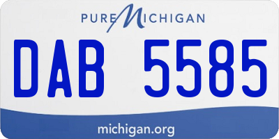 MI license plate DAB5585