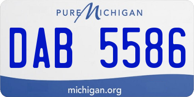 MI license plate DAB5586