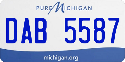 MI license plate DAB5587