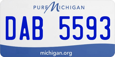 MI license plate DAB5593