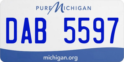 MI license plate DAB5597