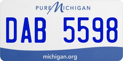 MI license plate DAB5598