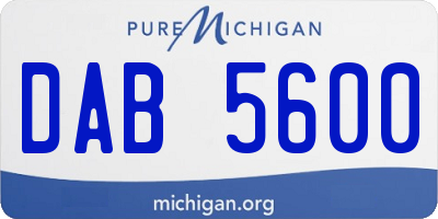 MI license plate DAB5600
