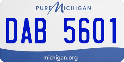 MI license plate DAB5601