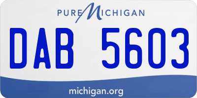 MI license plate DAB5603