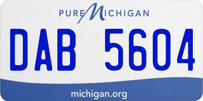 MI license plate DAB5604