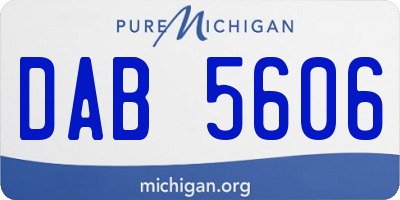MI license plate DAB5606