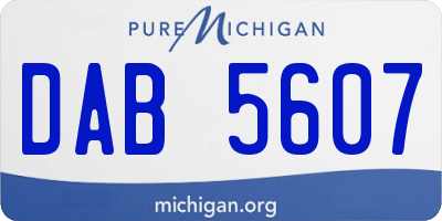 MI license plate DAB5607