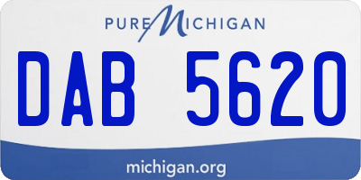 MI license plate DAB5620