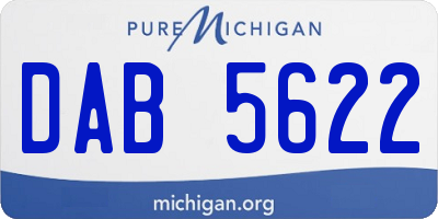 MI license plate DAB5622