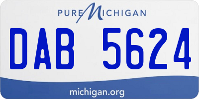 MI license plate DAB5624