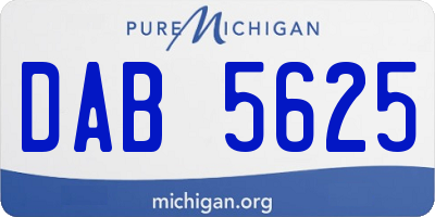 MI license plate DAB5625