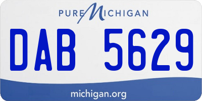 MI license plate DAB5629