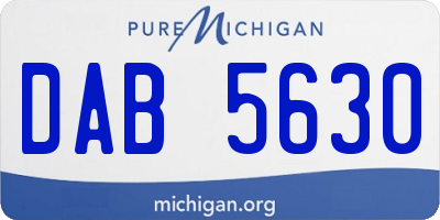 MI license plate DAB5630