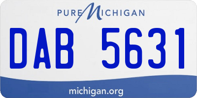 MI license plate DAB5631