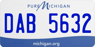 MI license plate DAB5632