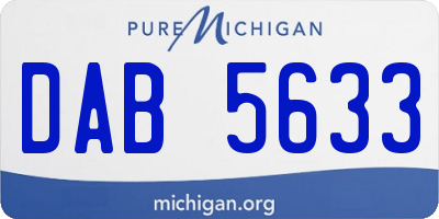 MI license plate DAB5633