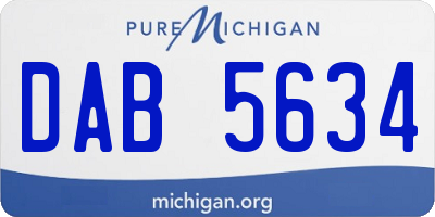 MI license plate DAB5634