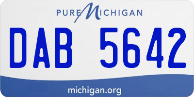 MI license plate DAB5642