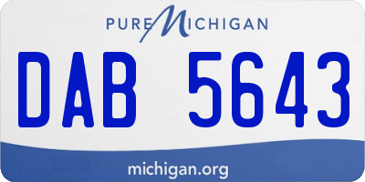 MI license plate DAB5643