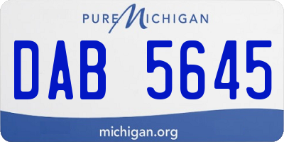MI license plate DAB5645