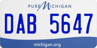 MI license plate DAB5647