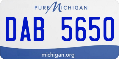 MI license plate DAB5650