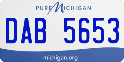 MI license plate DAB5653