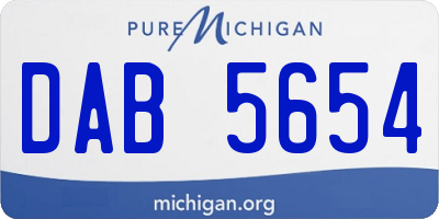 MI license plate DAB5654