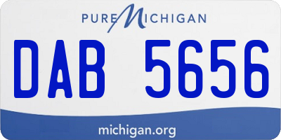 MI license plate DAB5656