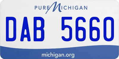 MI license plate DAB5660